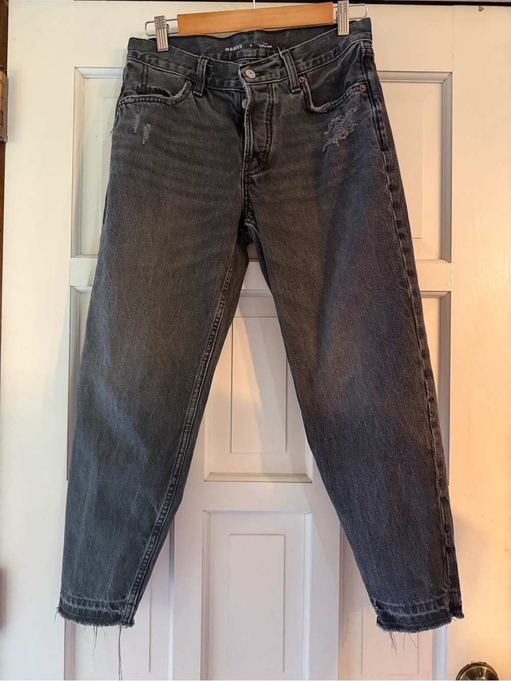 Old Navy Charcoal Black Relaxed High-Rise Jeans
